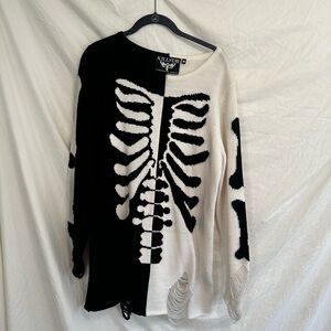 Killstar Black & White Skeleton Sweater. Size Medium. In Great Condition.